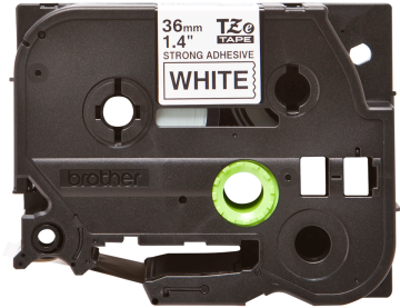 TZe-S261 36mm Beyaz üzerine Siyah Güçlü Yapışkanlı Laminasyonlu Etiket (TZe Tape)