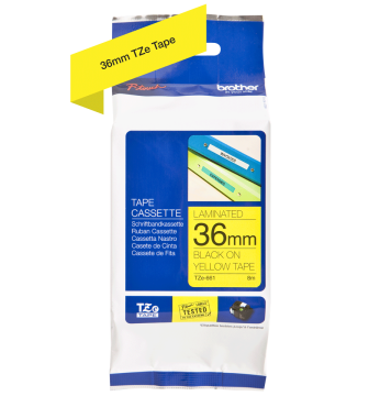 TZe-661 36mm Sarı üzerine Siyah Laminasyonlu Etiket (TZe Tape)