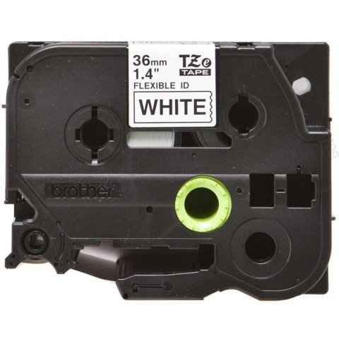 TZe-FX261 36mm Beyaz üzerine Siyah Esnek Laminasyonlu Etiket (TZe Tape)