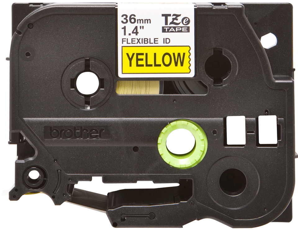 TZe-FX661 36mm Sarı üzerine Siyah Esnek Laminasyonlu Etiket (TZe Tape)