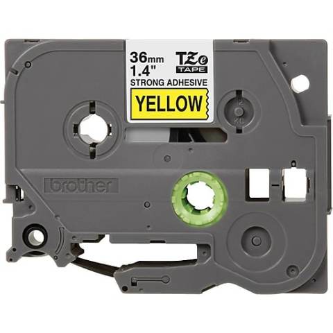 TZe-S661 36mm Sarı üzerine Siyah Güçlü Yapışkanlı Laminasyonlu Etiket (TZe Tape)