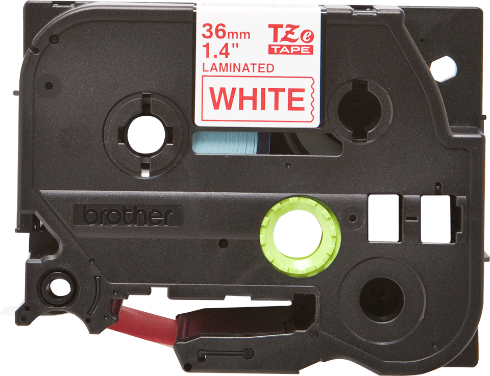 TZe-262 36mm Beyaz üzerine Kırmızı Laminasyonlu Etiket (TZe Tape)