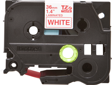TZe-262 36mm Beyaz üzerine Kırmızı Laminasyonlu Etiket (TZe Tape)