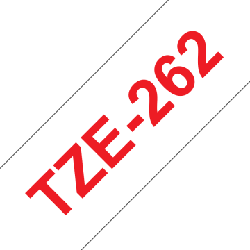 TZe-262 36mm Beyaz üzerine Kırmızı Laminasyonlu Etiket (TZe Tape)