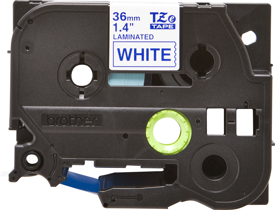 TZe-263 36mm Beyaz üzerine Mavi Laminasyonlu Etiket (TZe Tape)