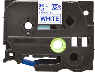 TZe-263 36mm Beyaz üzerine Mavi Laminasyonlu Etiket (TZe Tape)