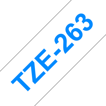 TZe-263 36mm Beyaz üzerine Mavi Laminasyonlu Etiket (TZe Tape)