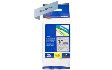 TZe-M961 36mm Mat Gümüş üzerine Siyah Laminasyonlu Etiket (TZe Tape)