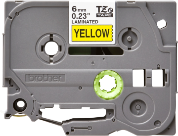 TZe-611 6mm Sarı üzerine Siyah Laminasyonlu Etiket (TZe Tape)