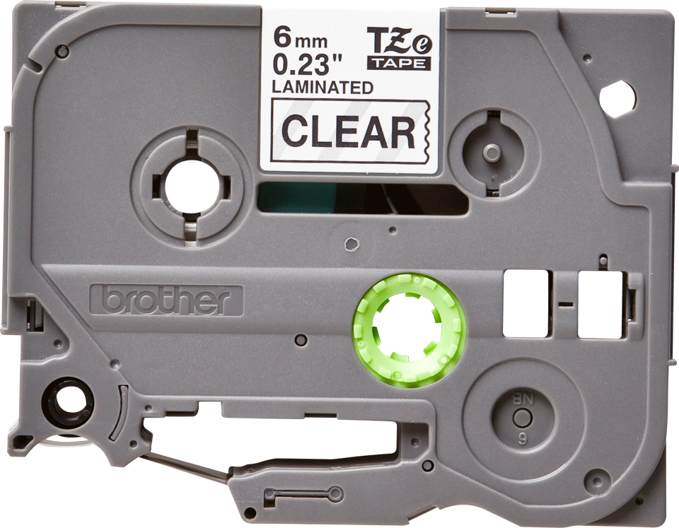 TZe-111 6mm Şeffaf üzerine Siyah Laminasyonlu Etiket (TZe Tape)