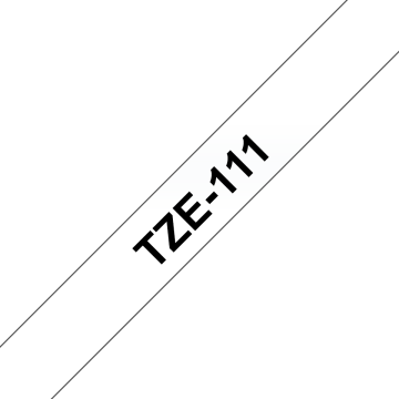 TZe-111 6mm Şeffaf üzerine Siyah Laminasyonlu Etiket (TZe Tape)