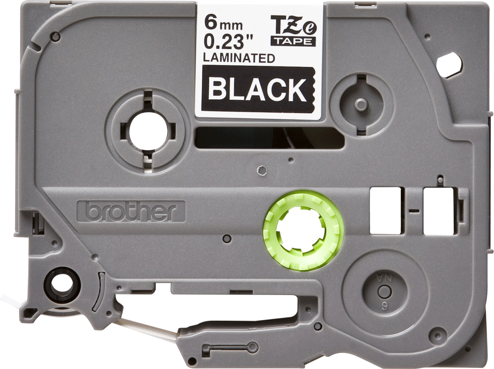 TZe-315 6 mm Siyah üzerine Beyaz Laminasyonlu Etiket (TZe Tape)