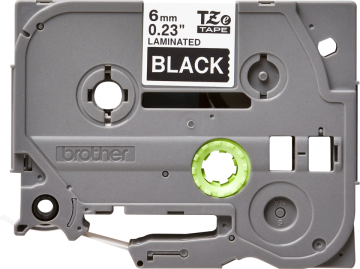 TZe-315 6 mm Siyah üzerine Beyaz Laminasyonlu Etiket (TZe Tape)