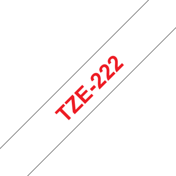 TZe-222 9mm Beyaz üzerine Kırmızı Laminasyonlu Etiket (TZe Tape)