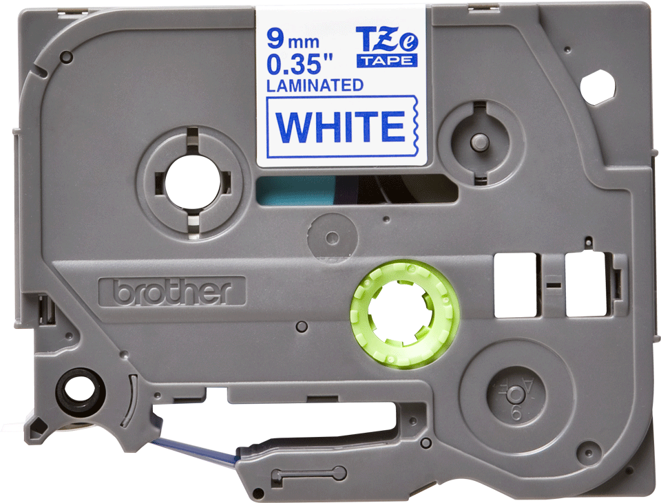 TZe-223 9mm Beyaz üzerine Mavi Laminasyonlu Etiket (TZe Tape)