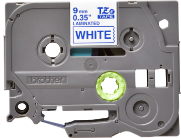 TZe-223 9mm Beyaz üzerine Mavi Laminasyonlu Etiket (TZe Tape)