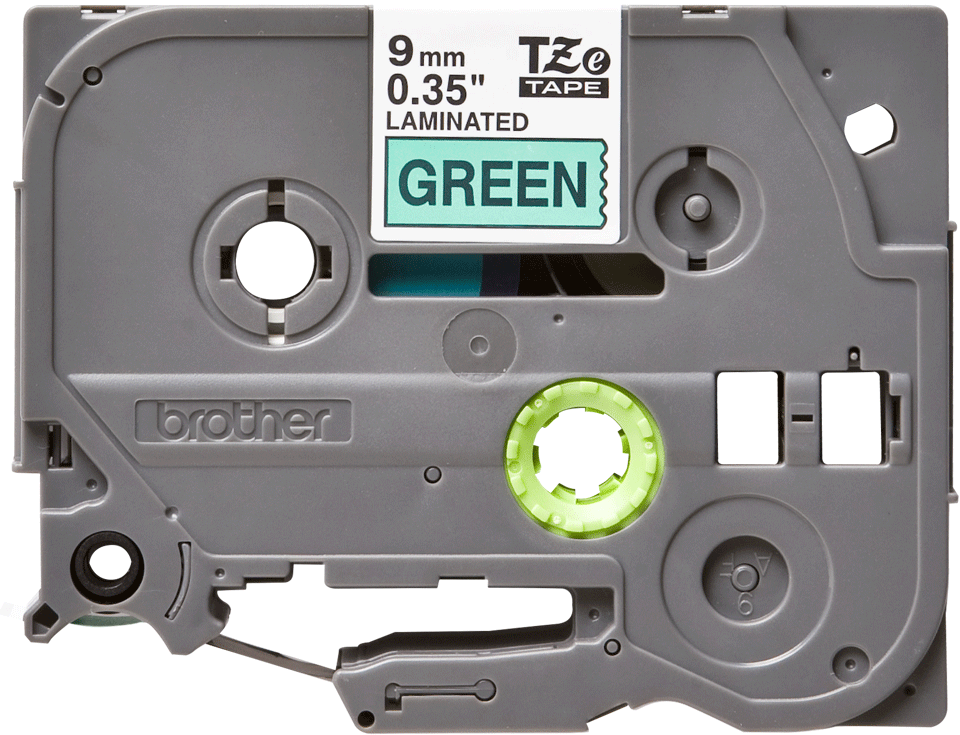TZe-721 9mm Yeşil üzerine Siyah Laminasyonlu Etiket (TZe Tape)