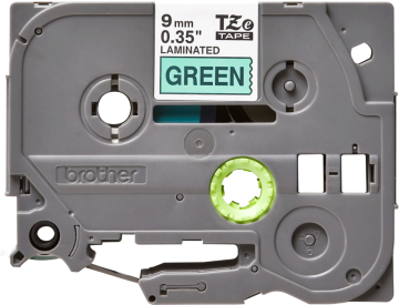 TZe-721 9mm Yeşil üzerine Siyah Laminasyonlu Etiket (TZe Tape)