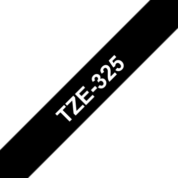TZe-325 9mm Siyah üzerine Beyaz Laminasyonlu Etiket (TZe Tape)