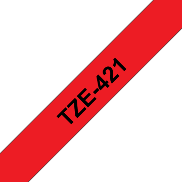 TZe-421 9mm Kırmızı üzerine Siyah Laminasyonlu Etiket (TZe Tape)