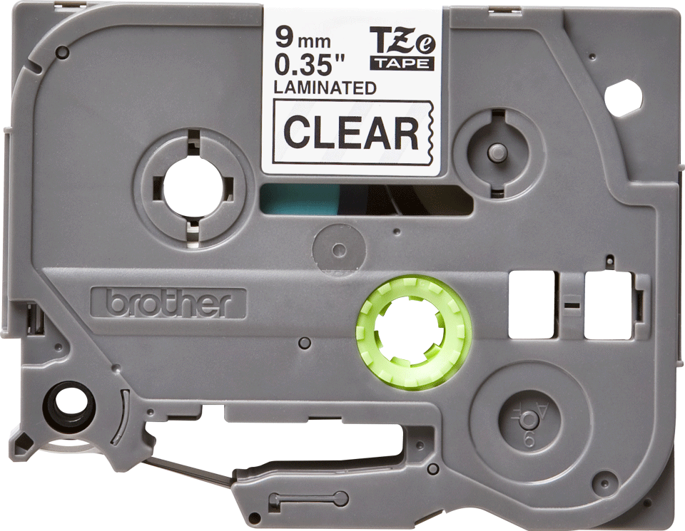 TZe-121 9mm Şeffaf üzerine Siyah Laminasyonlu Etiket (TZe Tape)