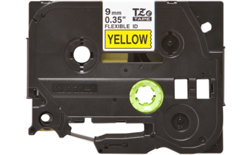 TZe-FX621 9mm Sarı üzerine Siyah Esnek Laminasyonlu Etiket (TZe Tape)
