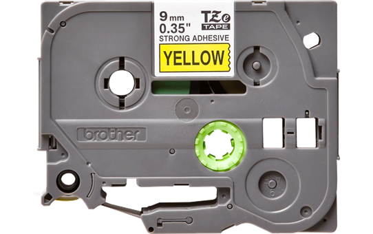 TZe-S621 9mm Sarı üzerine Siyah Güçlü Yapışkanlı Laminasyonlu Etiket (TZe Tape)