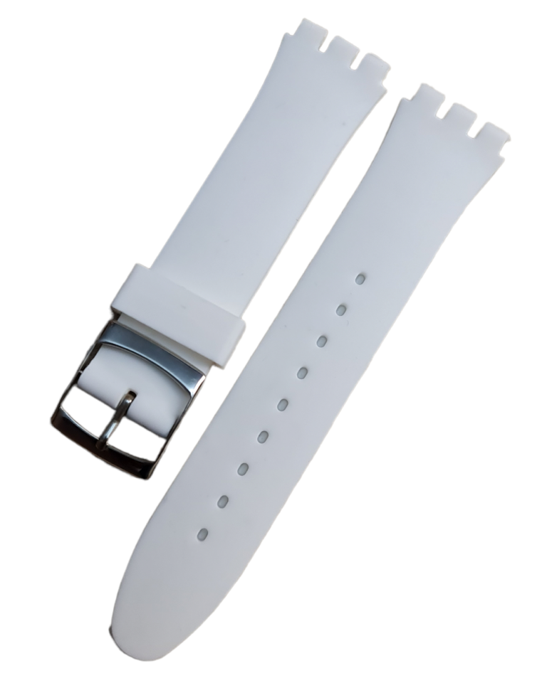 Swatch Uyumlu 19mm Beyaz Silikon Saat Kordonu