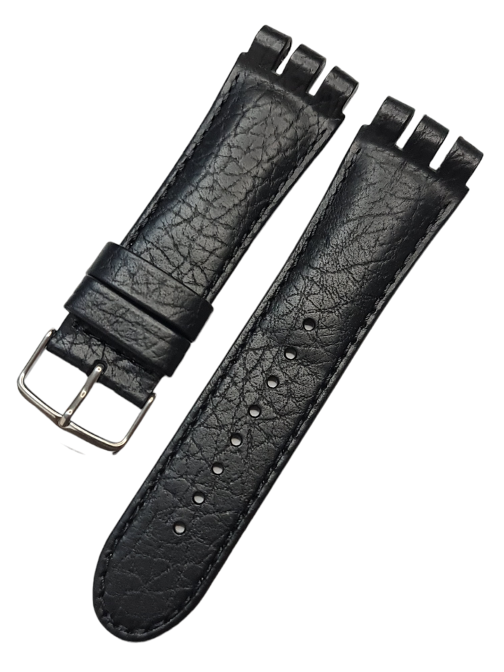 Swatch Yos Modeli 24mm Desenli Siyah Deri Saat Kordonu