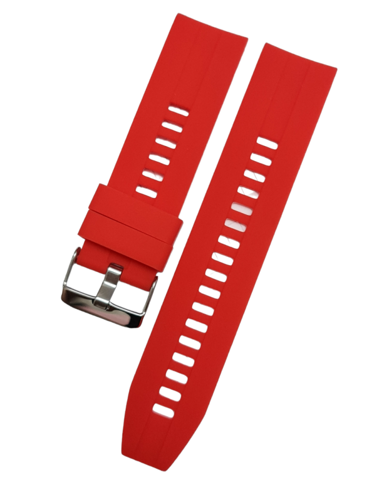 Akıllı Saat İçin 22mm Kırmızı Renkte Silikon Saat Kordonu