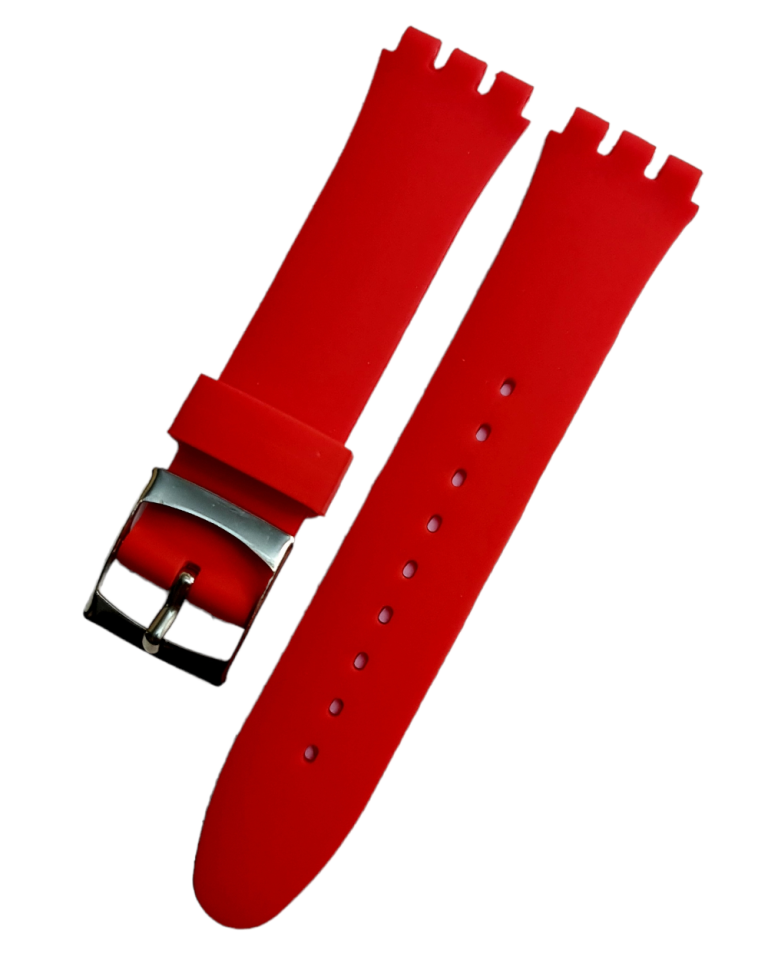 Swatch Uyumlu 19mm Kırmızı Silikon Saat Kordonu