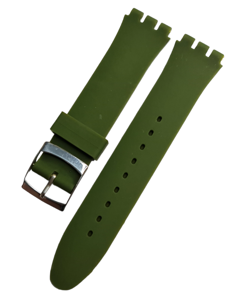Swatch Uyumlu 19mm Yeşil Renk Silikon Saat Kordonu