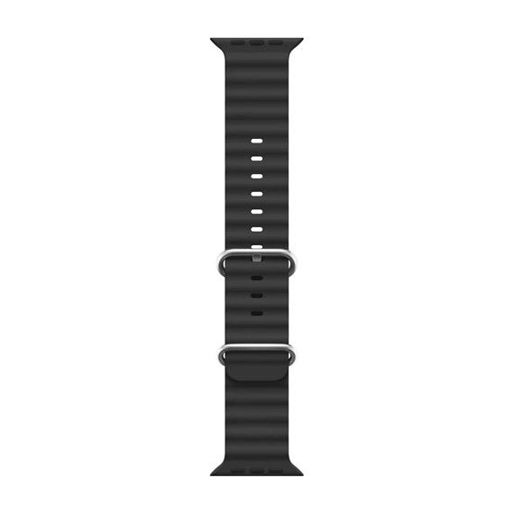 Apple Watch Ocean Loop Ultra Siyah Silikon Kordon 5 6 7 8 42mm 44mm 49mm