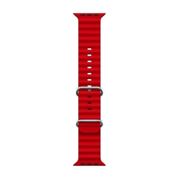 Apple Watch Ocean Loop Ultra Kırmızı Silikon Kordon 5 6 7 8 42mm 44mm 49mm