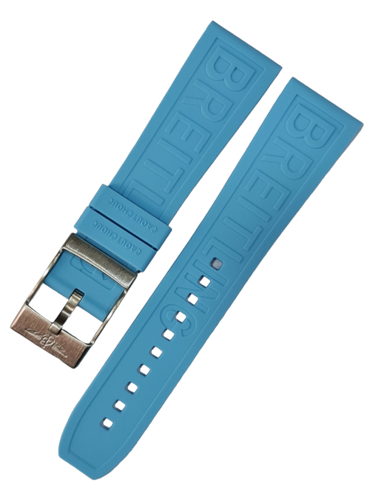 Breitling Modeli 24mm Mavi Renk Silikon Saat Kordonu