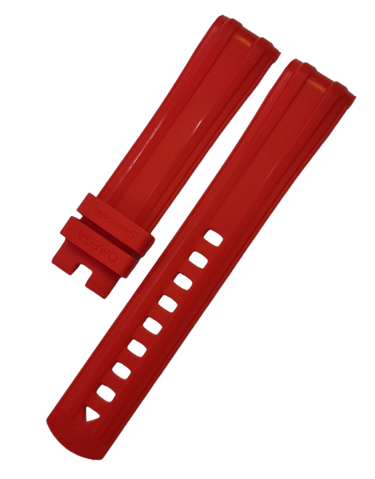 Omega Seamaster 300 20mm Red Silicone Watch Strap