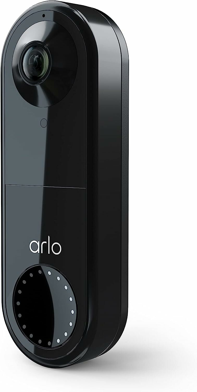 Arlo Essential Kablolu Görüntülü Kapı Zili - HD 180 Görüş, Siyah