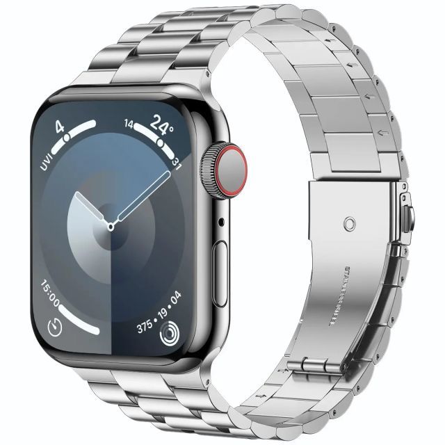 İiteeology Metal Bant Uyumlu Apple Watch Kordon Gümüş