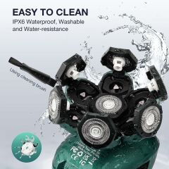 Wyklaus - Kel Erkekler için Elektrikli Kafa Tıraş Makinesi - Yeşil