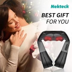 Nekteck Shiatsu Boyun ve Sırt Masaj Aleti - Yatıştırıcı Isı Mavi