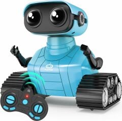 Playsheek Uzaktan Kumandalı Robot Oyuncak Şarj Edilebilir Emo Robot - Mavi