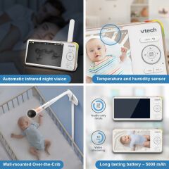 VTech V-Care 1080p FHD Beşik Üstü WiFi Akıllı Bebek Monitörü