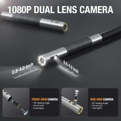 Teslong Çift Lens Mafsallı Endüstriyel Muayene Kamerası, LED Işıklı - 1.5m Kablo