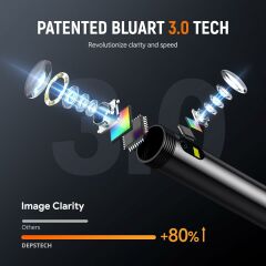 DEPSTECH Çift Lensli Endoskop Kamera, Işıklı, 1080P HD - 5m Kablo - 8mm