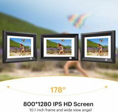 Kodak 10.1 Inc Ahşap Dijital Resim Çerçevesi, Uzaktan Kumanda, IPS Ekran HD