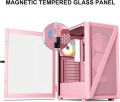 Vetroo M05 Micro ATX Temperli Cam Yan Panelli Bilgisayar PC Kasası M05 Pink - ATX