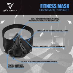 FDBRO Spor Maskeleri, Fitness Koşu Eğitimi İçin - Karbon Fiber