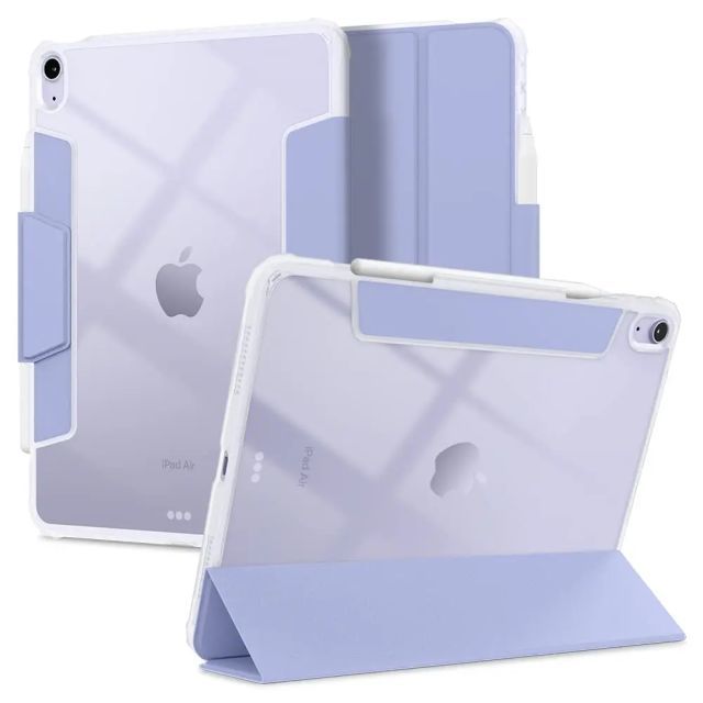 Spigen Ultra Hybrid Pro iPad Air 10.9 İnç Kalem Tutuculu Kılıf- Siyah Lavender