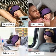 TOPOINT Uyku Kulaklıkları Bluetooth Uyku Maskesi - Mor