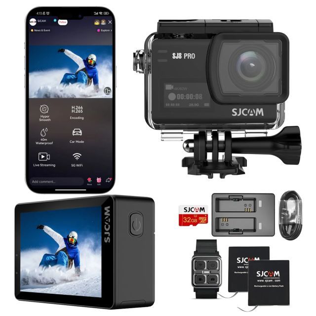 SJCAM SJ4000 4K30fps 40MP Aksiyon Kamerası SJ8Pro